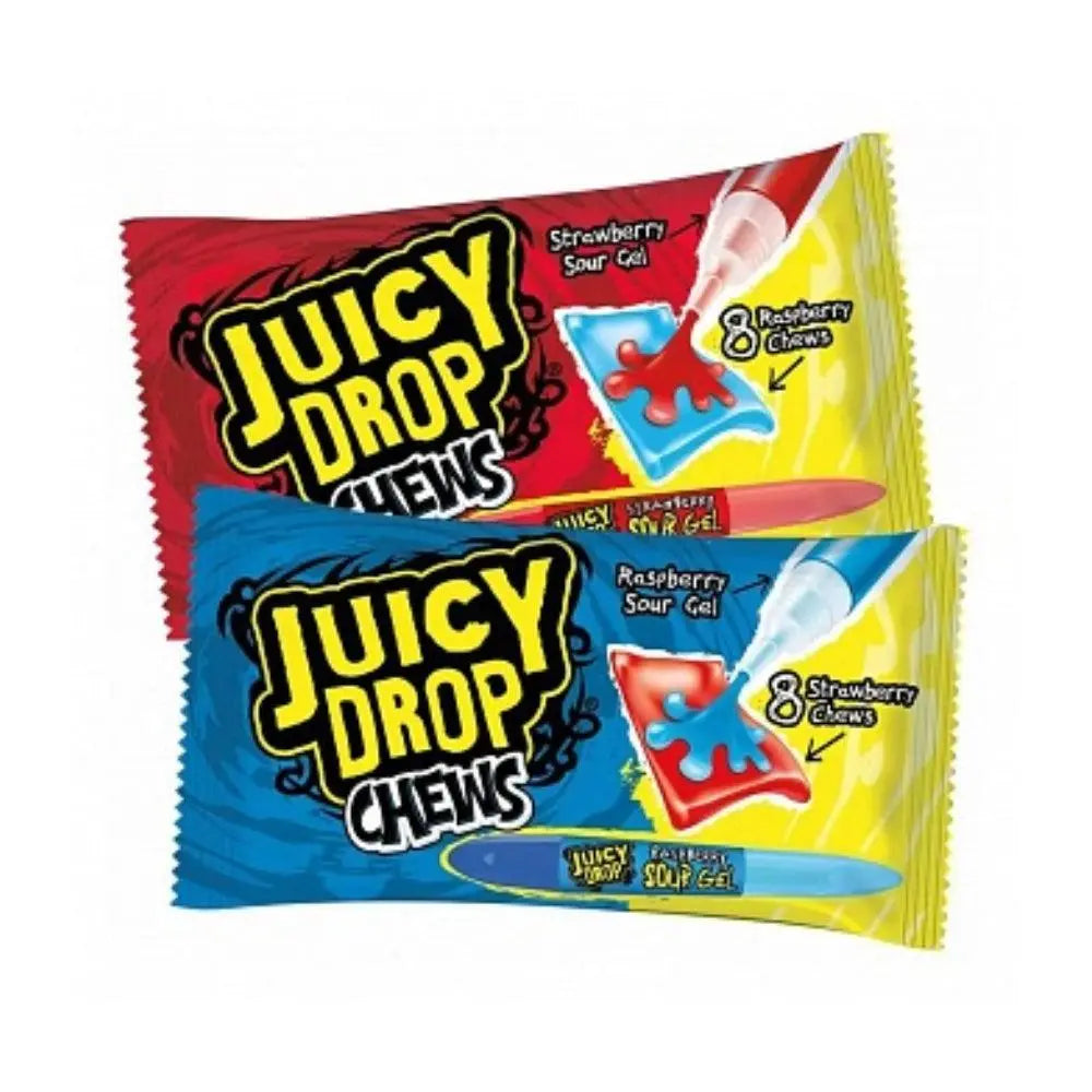 Bazooka Juicy Drop Chews Aardbei & Framboos 67g OhMyCandyBox