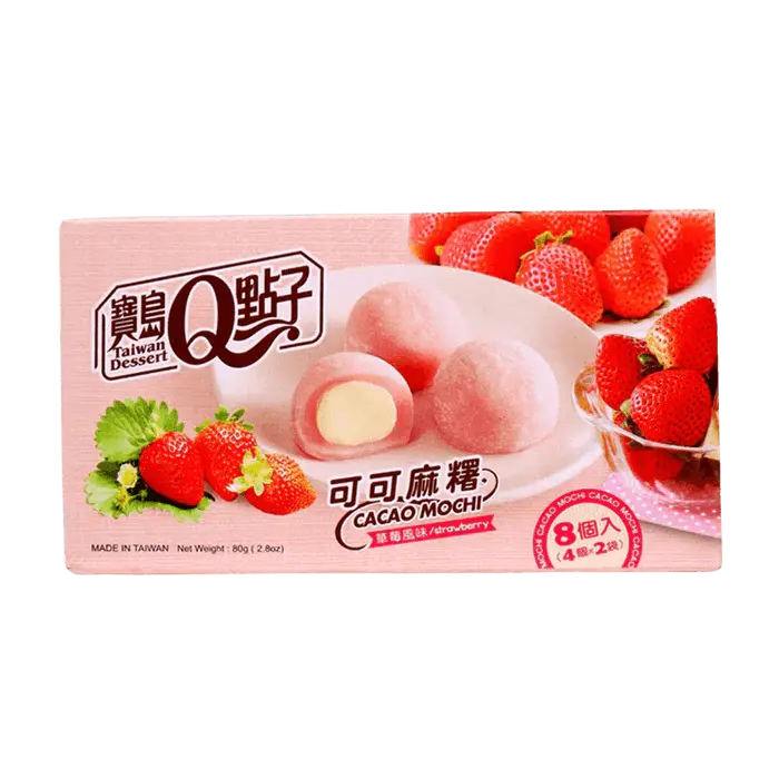 Q Brand Mochi Cacao Aardbei 80g OhMyCandyBox