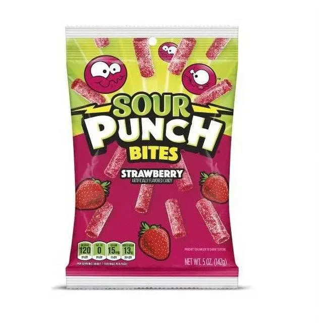 Sour Punch Bites Aardbei 142g OhMyCandyBox