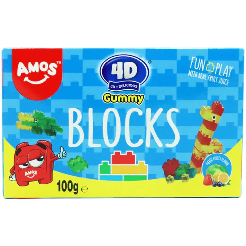 Amos 4D Gummy Blokken 100g OhMyCandyBox