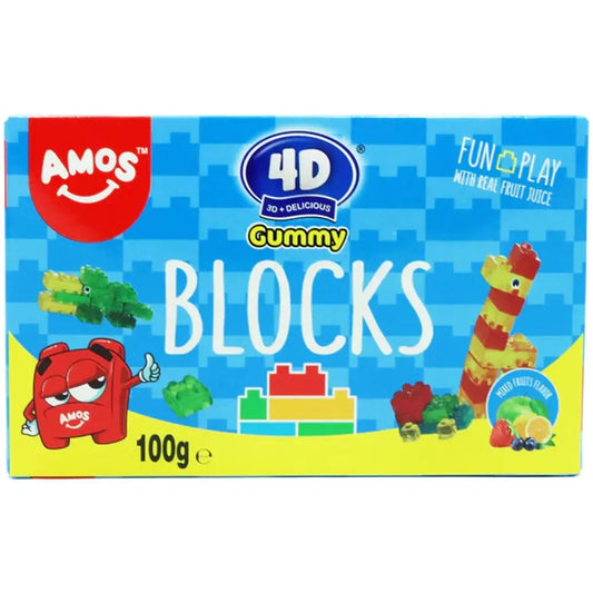 Amos 4D Gummy Blokken 100g OhMyCandyBox