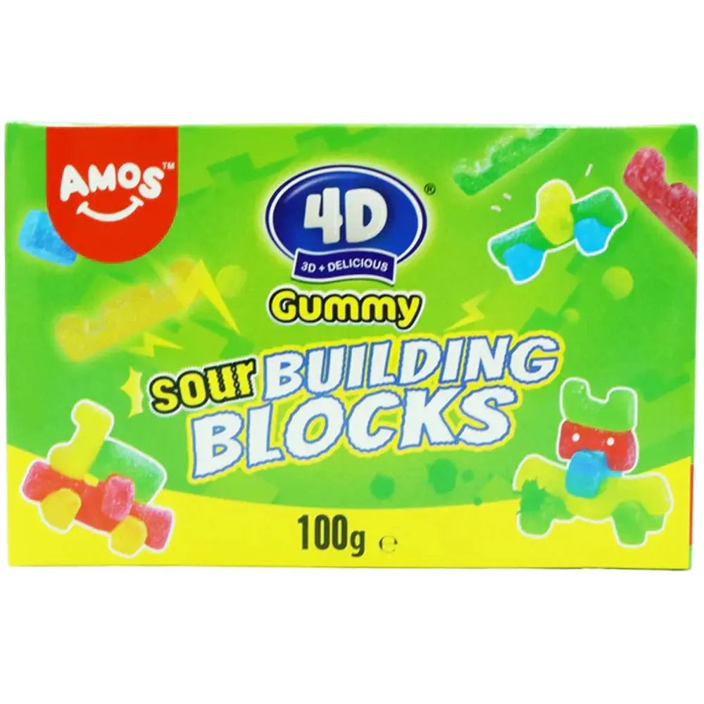 Amos 4D Gummy Zure Bouwblokken 100g OhMyCandyBox