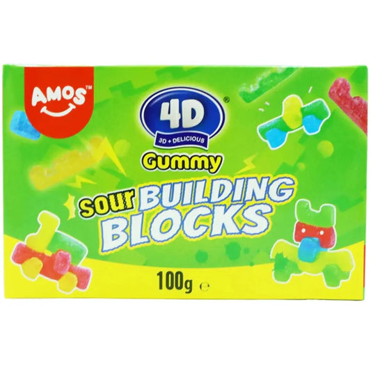 Amos 4D Gummy Zure Bouwblokken 100g OhMyCandyBox