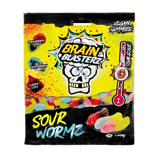 Brain Blasterz Sour Wormz 100g OhMyCandyBox