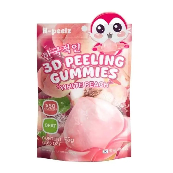 K-Peelz Witte Perzik 3D Peeling Gummies 75g OhMyCandyBox