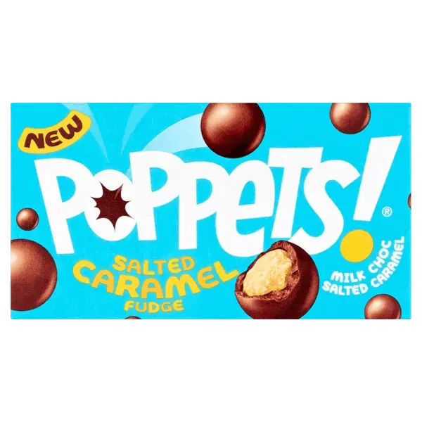 Poppets Melk Chocola Gecoate Zoute Karamel Fudge 36g OhMyCandyBox