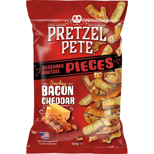 Pretzel Pete Stukjes Rook Bacon Cheddar 160g OhMyCandyBox