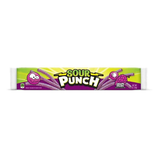 Sour Punch Druif Strohalmen 57g OhMyCandyBox
