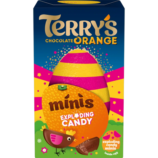 Terry's Chocolade Oranje Ei Met Exploderende Snoep Minis 91g OhMyCandyBox
