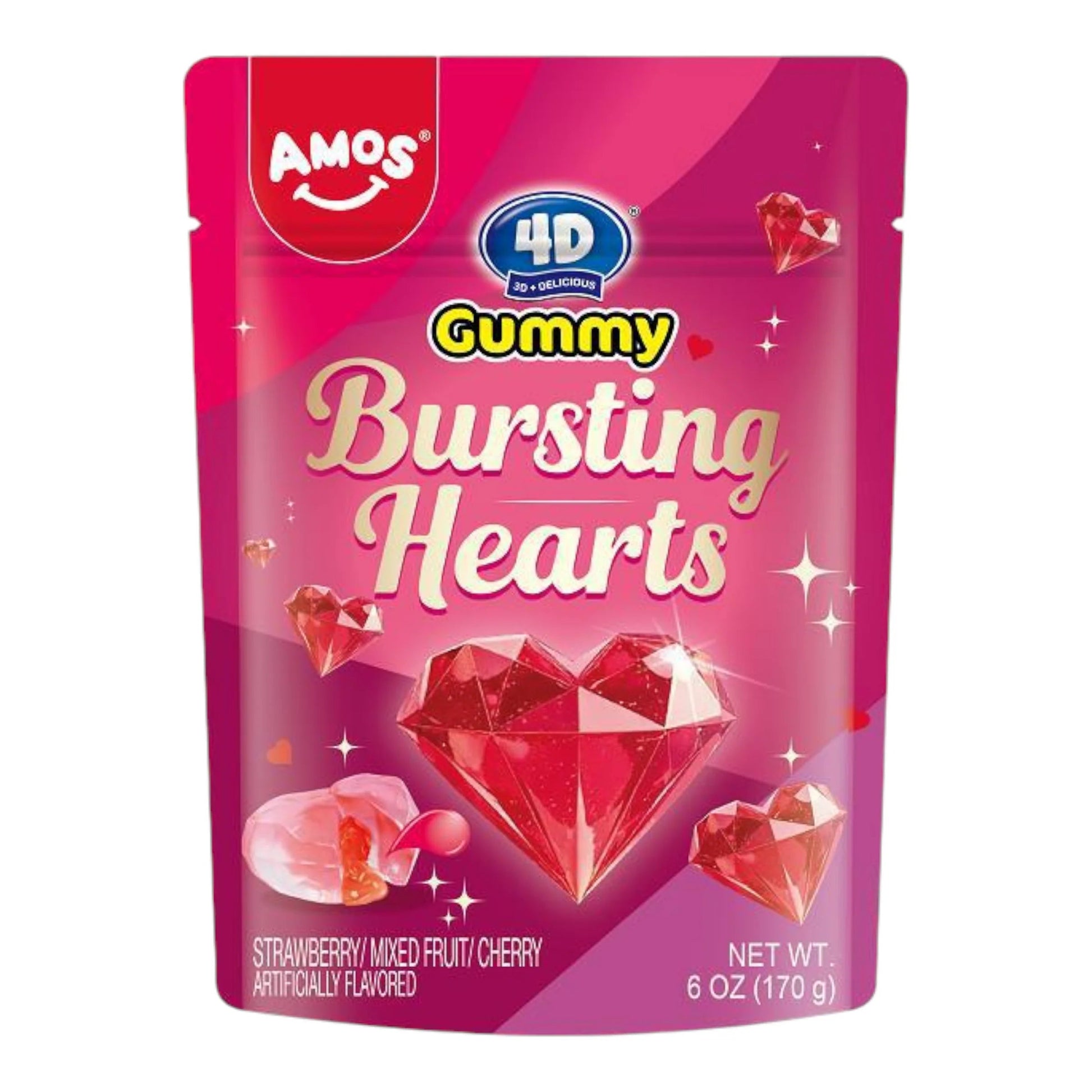 Amos Candy 4D Gummy Bursting Hearts 65g - OhMyCandyBox