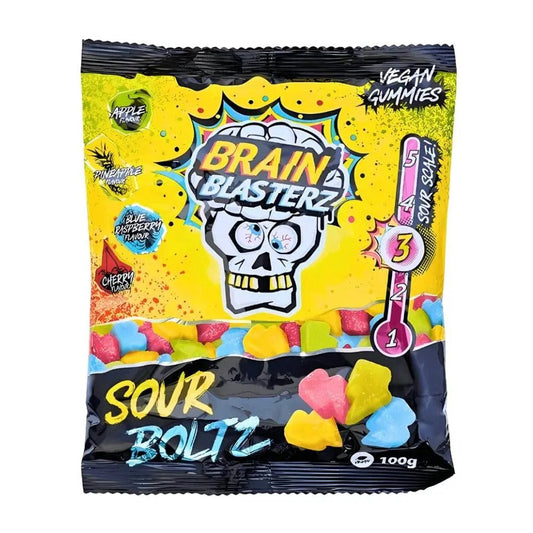 Brain Blasterz Sour Boltz 100g OhMyCandyBox