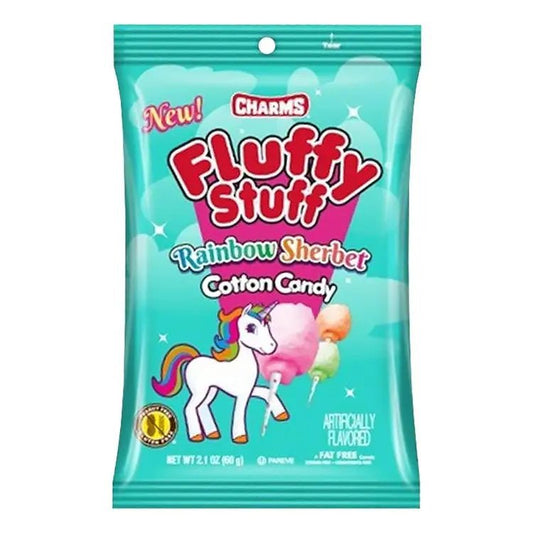 Charms Fluffy Stuff Suikerspin Rainbow Sherbet 60g OhMyCandyBox
