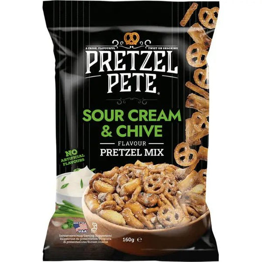 Pretzel Pete Pretzel Mix Zure Room & Bieslook 160g OhMyCandyBox