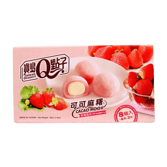 Q Brand Mochi Cacao Aardbei 80g OhMyCandyBox