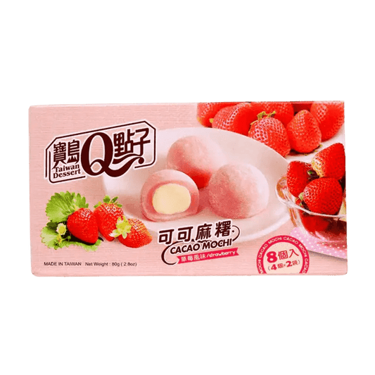 Q Brand Mochi Cacao Aardbei 80g OhMyCandyBox
